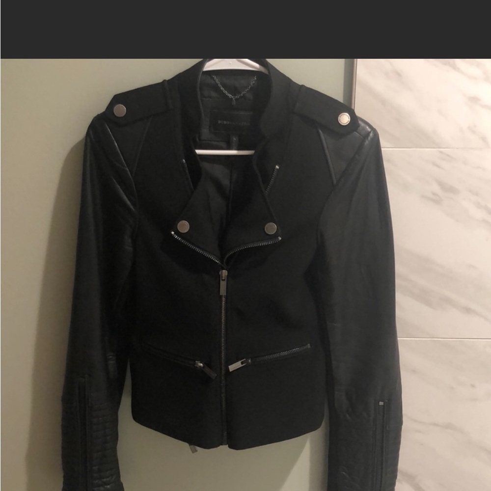 Black BCBG leather jacket